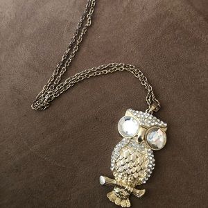 Gold owl necklace